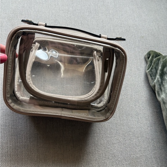 Calpak Beige Clear Cosmetic Case with Gold Hardware and Top Handle - Picture 5 of 13